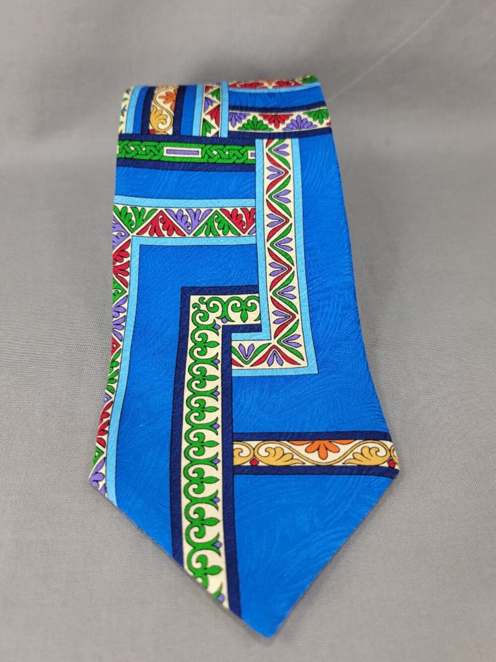 Vtg Rush Limbaugh Silk Necktie Tie Mens Blue Green Red Geometric Abstract USA